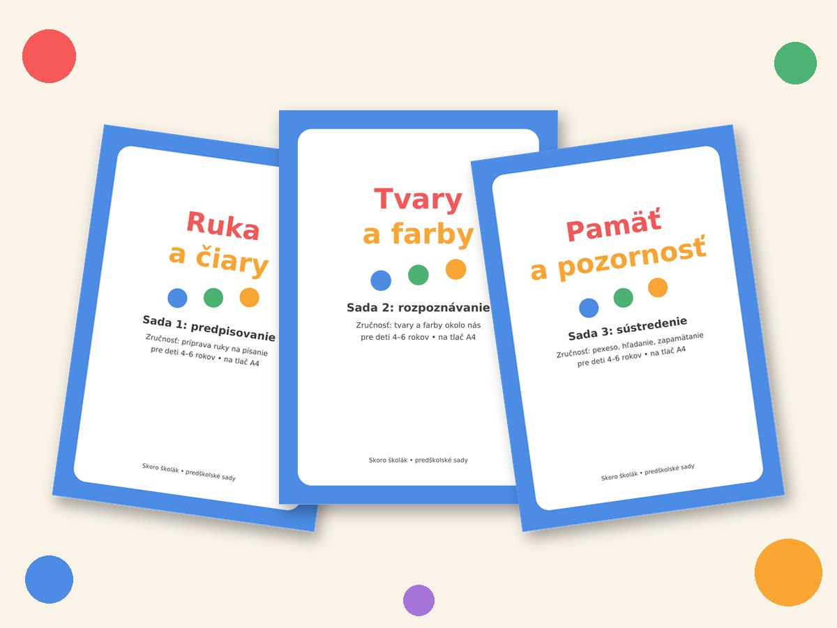 Príprava na písanie: sady 1 až 3